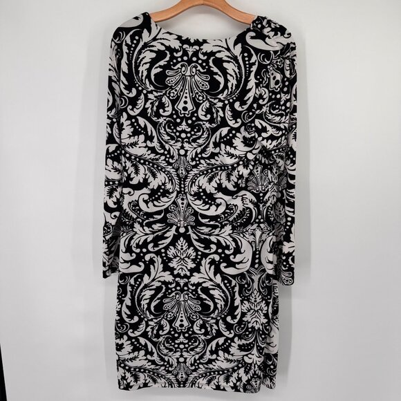 INC International Concepts Womens Black White Paisley Print Dress size 0X plus - Picture 11 of 13